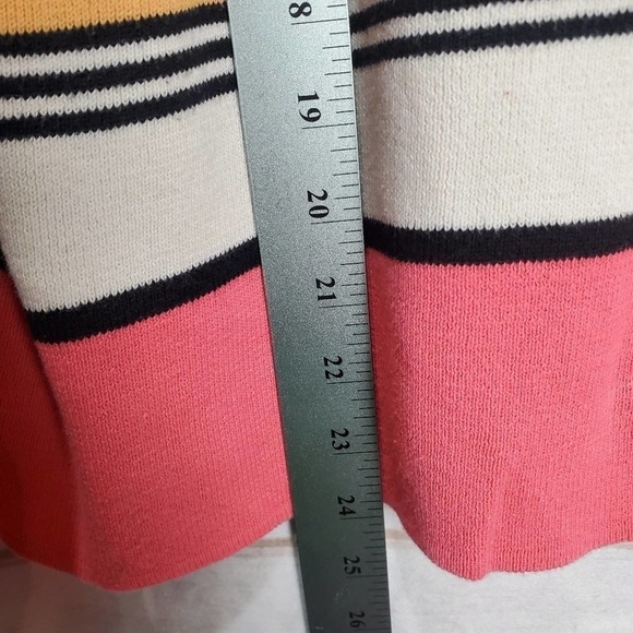 Sag Harbor Cardigan Womens XL Pink Striped V-Neck Knit Button Sweater Y2K 90s - Picture 6 of 7